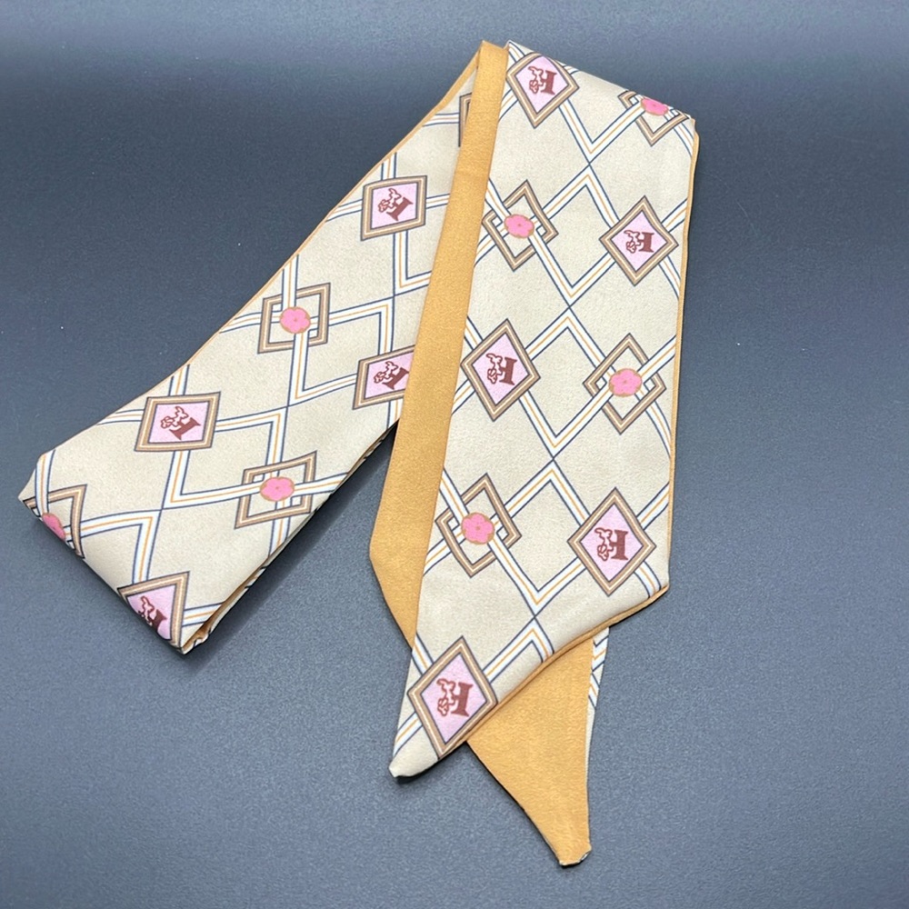 Geometric pattern design scarf for bag, hair, neck